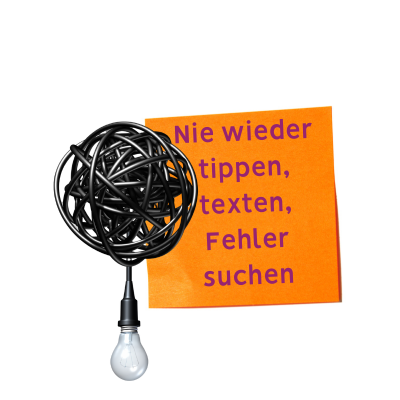 Nie wieder tippen, texten, Tippfehler suchen